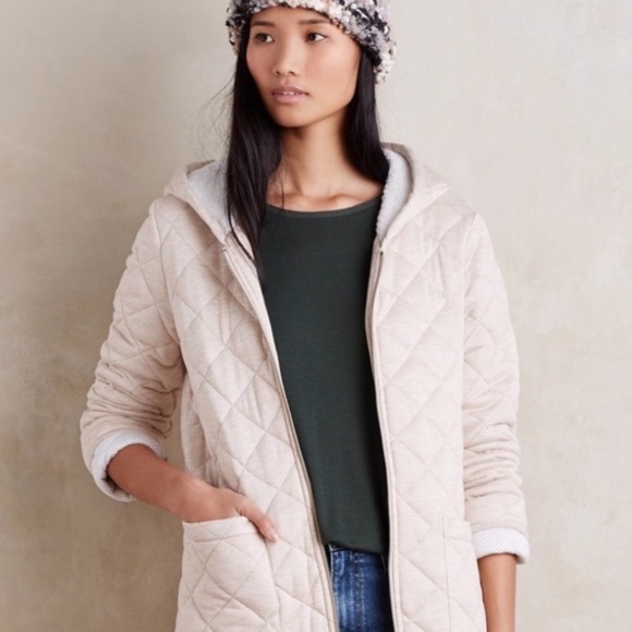 Anthropologie Blush Quilted Jacket Size M - Picture 2 of 7